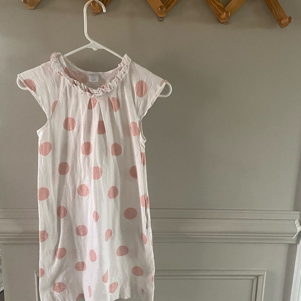 Girls Crewcuts Pink and White Polka Dot Dress - Size 8
